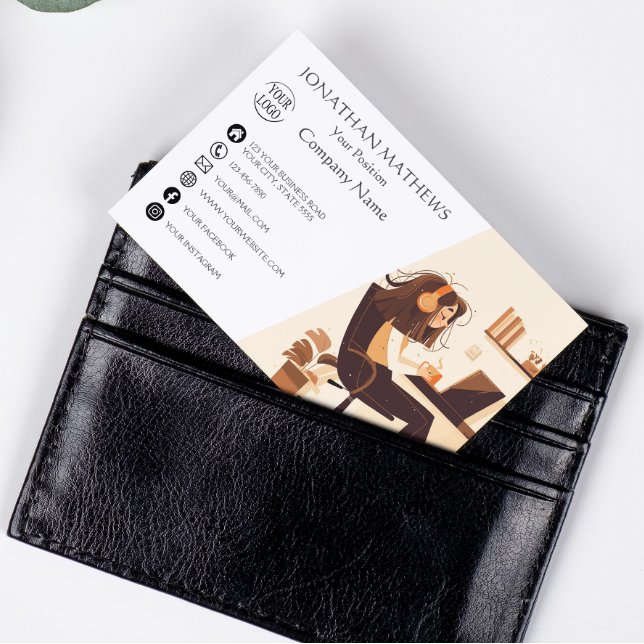 Tarjeta De Visita Trabajo Chica Moderno I (Subido por el creador)