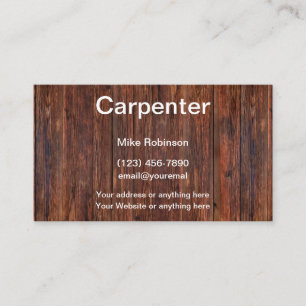 Tarjeta De Visita Trabajo de Carpintería en Madera