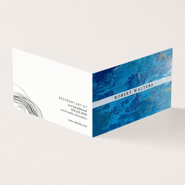 Tarjeta De Visita Trabajo de línea expresivo | Arte moderno (Exterior)