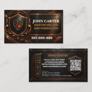 Tarjeta De Visita Trabajo de metal soldadura de bronce Logo personal