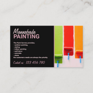 Tarjeta De Visita Trabajo del servicio de pintura de paredes interio