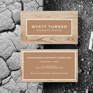 Tarjeta De Visita Trabajos de Construcción Personalizados Carpintero