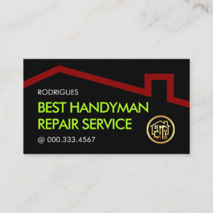 Tarjeta De Visita Trabajos de Mano de Obra Minimalista Roja Simple