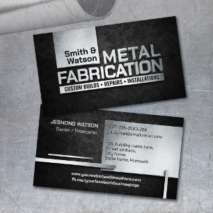 Tarjeta De Visita Trabajos Profesionales de Metal - Fabricación de M