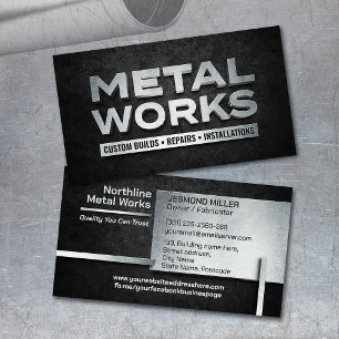 Tarjeta De Visita Trabajos Profesionales de Metal - Fabricación de M