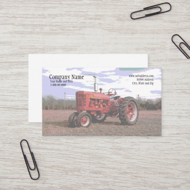 Tarjeta de visita Tractor (Anverso/Reverso In Situ)