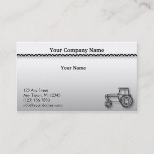 Tarjeta De Visita Tractor de acero moderno en el ilustracion gris de