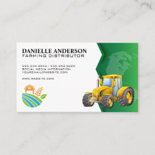 Tarjeta De Visita Tractor de cultivo   Alimentos para el crecimiento