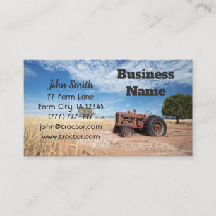 Tarjeta De Visita Tractor de granja antigua