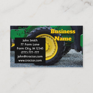 Tarjeta De Visita Tractor de granja verde negro