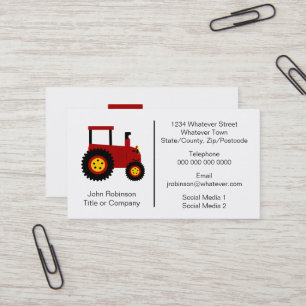 Tarjeta De Visita Tractor Design Farmer