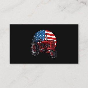 Tarjeta De Visita Tractor Patriótico - Granja de tractores de la ban