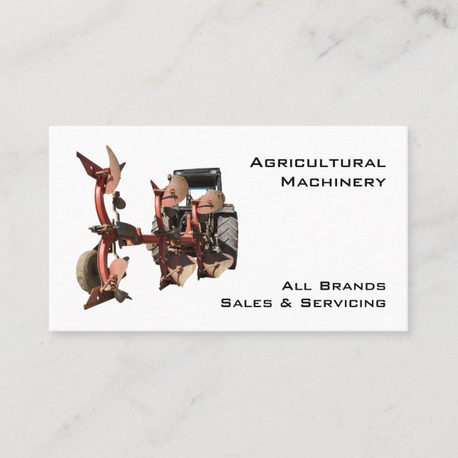 Tarjeta De Visita Tractor y paleta de la maquinaria agrícola (Anverso)