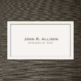 Tarjeta de visita tradicional marfil de abogado