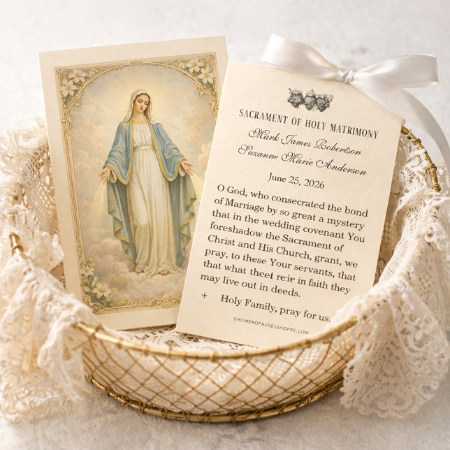 Tarjeta De Visita Traditional Catholic Wedding Favor Holy Card (Subido por el creador)