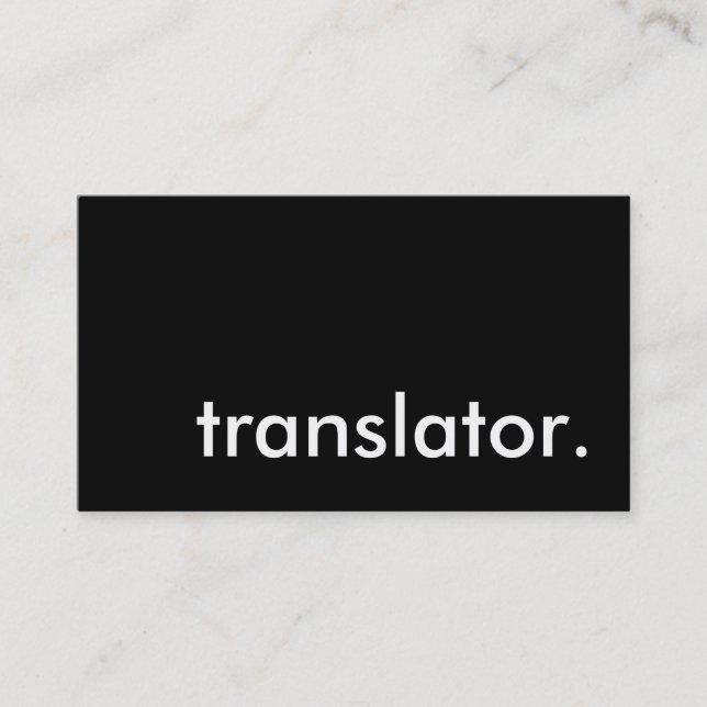 Tarjeta De Visita traductor. (Anverso)