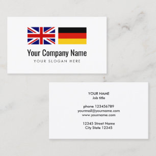 Tarjeta De Visita Traductor alemán-inglés de los servicios de