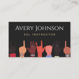 Tarjeta De Visita Traductor del instructor del lenguaje de Rótulo AS