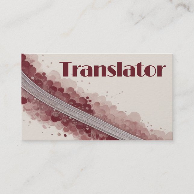 Tarjeta De Visita Traductor elegante (Anverso)