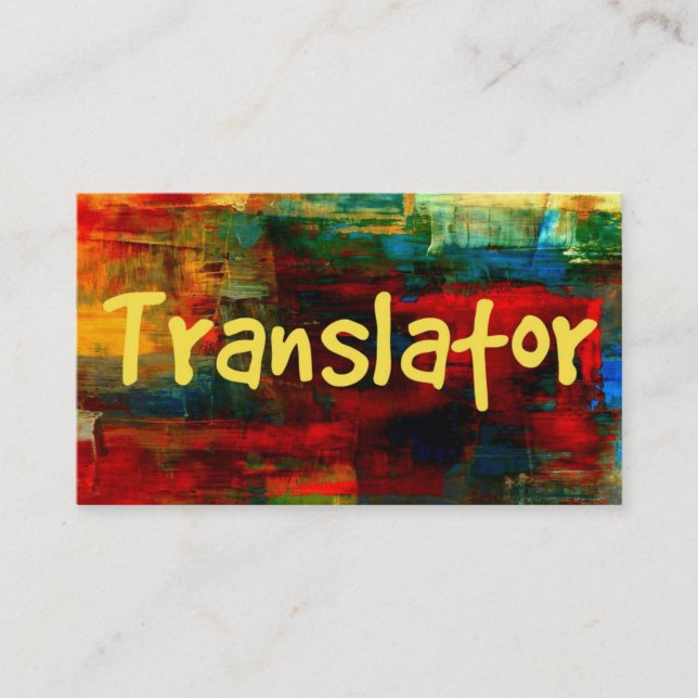 Tarjeta De Visita Traductor en Paint Business Card (Anverso)