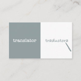Tarjeta De Visita Traductor inglés - Español femenino