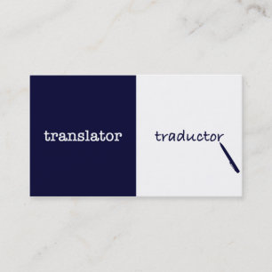 Tarjeta De Visita Traductor Inglés - Español Masculino