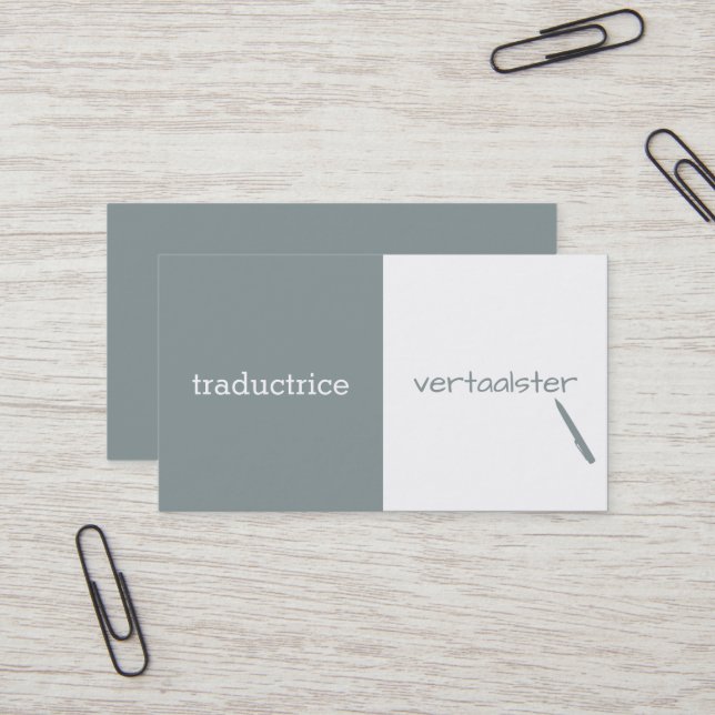 Tarjeta De Visita Traductor personalizable (Anverso/Reverso In Situ)