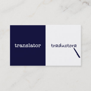 Tarjeta De Visita Traductora inglés - español femenina