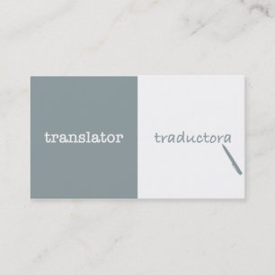 Tarjeta De Visita Traductora Inglés - Español Femenino