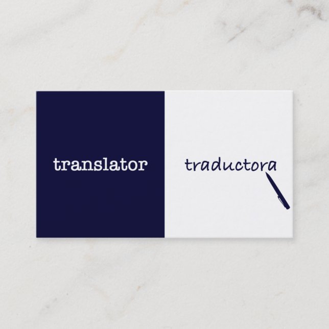 Tarjeta De Visita Traductora Inglés - Español Femenino (Anverso)