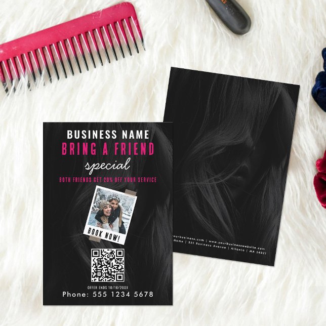 Tarjeta De Visita Traer una venta de amigos hacer una reserva de un  (Bring a Friend Sale Refer A Friend Booking Business Card)
