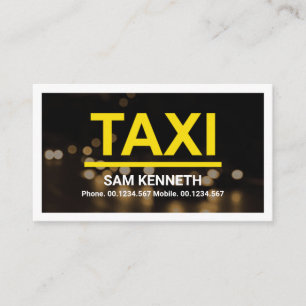 Tarjeta De Visita Tráfico nocturno Luces Transporte de Taxistas de