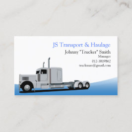 Tarjeta De Visita Trailer Camión Haulage Blue Business Card