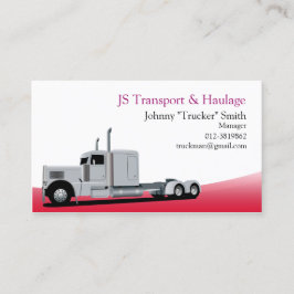 Tarjeta De Visita Trailer Camión Haulage Red Business Card