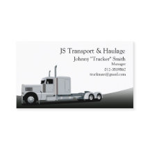 Trailer Truck Haulage Black Business Card