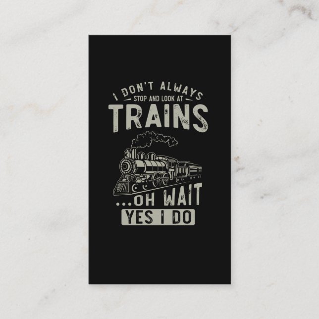 Tarjeta De Visita Train Lover Funny Trainspotter Railroad Locomotora (Anverso)