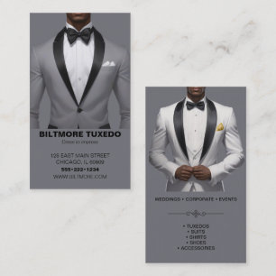 Tarjeta De Visita Traje de esmoquin Ropa masculina moderna limpia