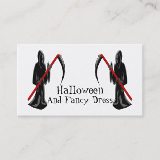 Tarjeta De Visita Traje de fiesta de Halloween de la Parca