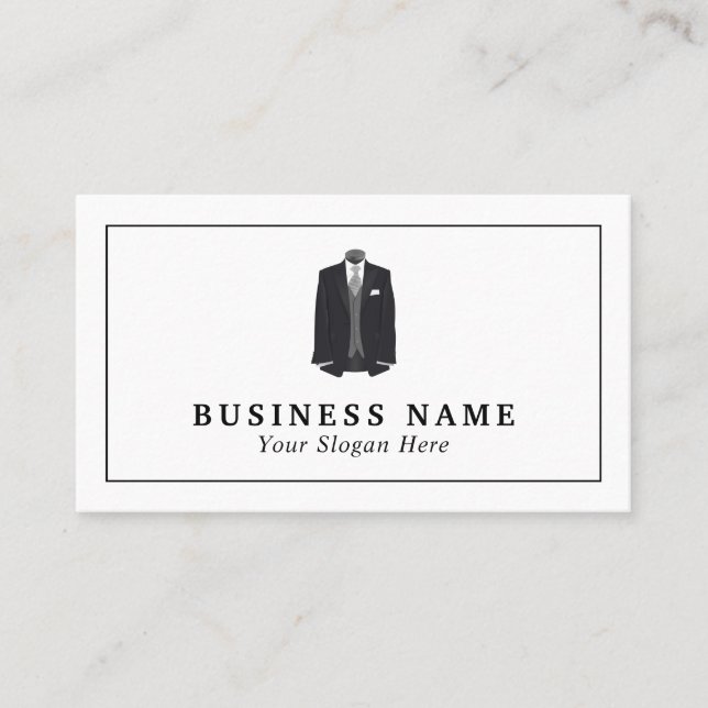 Tarjeta De Visita Traje masculino, diseñadora de moda (Anverso)
