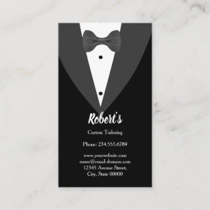 Tarjeta De Visita Traje Moderno de Esmoquin Negro y Blanco para Homb