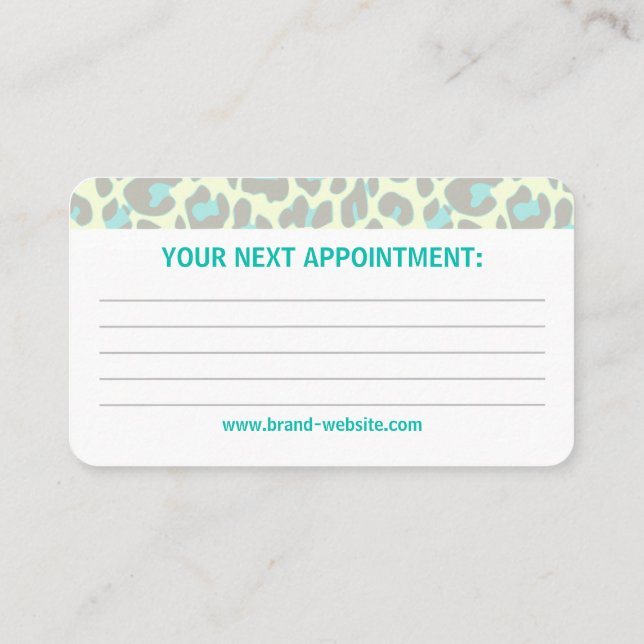 Tarjeta De Visita Trama de patrón de estampado de rocas de leopardo  (Reverso)