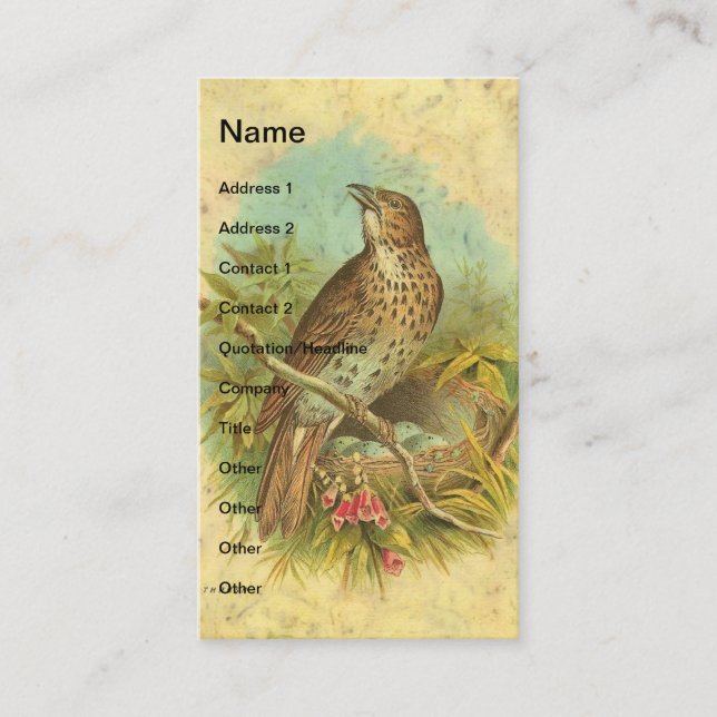 Tarjeta De Visita Tramo de cosecha (Anverso)