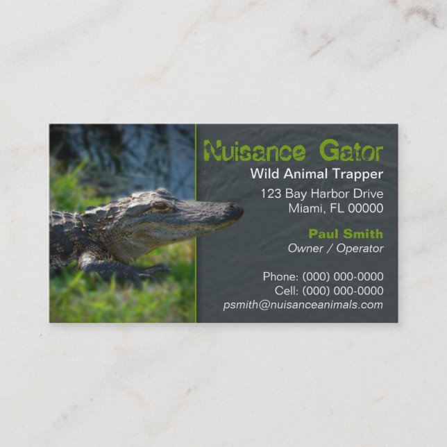 Tarjeta De Visita Trampero del animal de la molestia (Anverso)