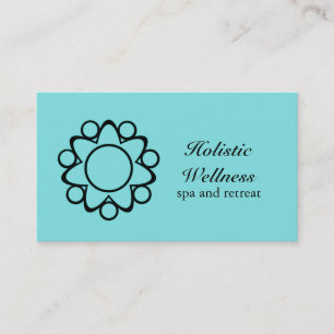 Tarjeta de visita tranquila para flores, turquesa