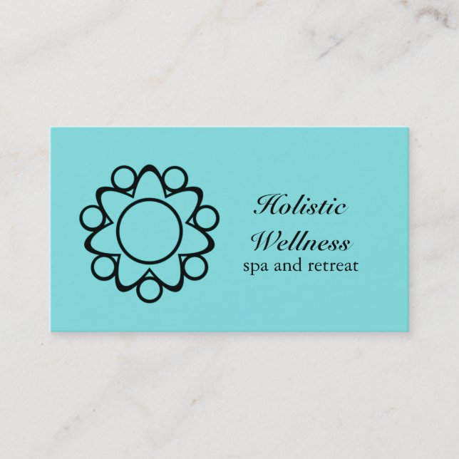 Tarjeta de visita tranquila para flores, turquesa (Anverso)