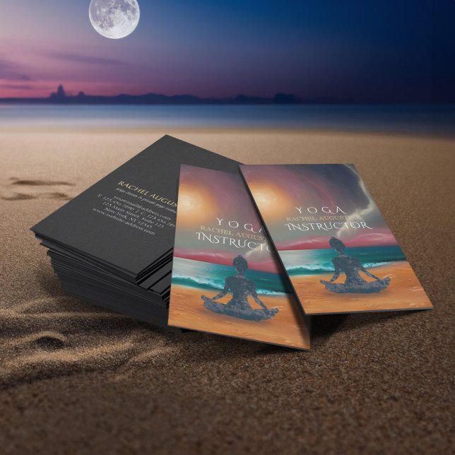 Tarjeta De Visita Tranquila playa de Sky Ocean con meditación de yog (Subido por el creador)