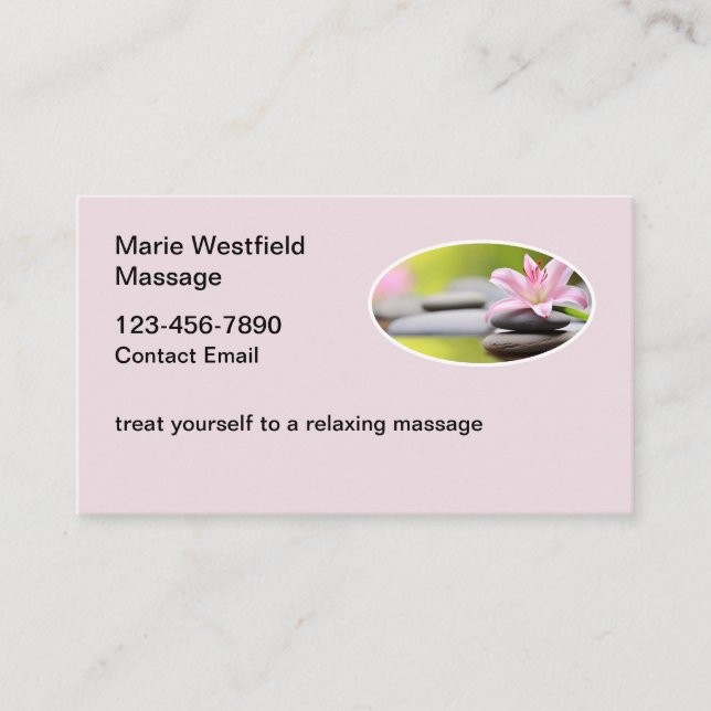 Tarjeta De Visita Tranquilizador Massage Business Cards Nuevo diseño (Anverso)