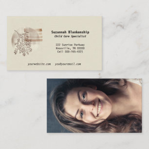 Tarjeta De Visita Tranquilo Personalizado de arte Boho Foto de vuelt