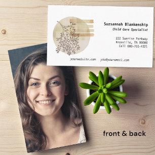 Tarjeta De Visita Tranquilo Personalizado de arte Boho Foto de vuelt