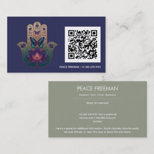 Tarjeta De Visita Transformación Sagrada Diseño de Mano Hamsa